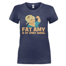 Load image into Gallery viewer, Fat Amy Is My Spirit Animal - T Shirt - FAT_AMY_IS_MY_SPIRIT_ANIMAL_-_ladies_-_navy