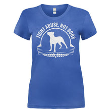 Load image into Gallery viewer, Fight Abuse, Not Dogs - T Shirt - FIGHT_ABUSE_NOT_DOGS-_Ladies_-_Royal