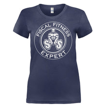 Load image into Gallery viewer, Fiscal Fitness Expert - T Shirt - FISCAL_FITNESS_EXPERT-_Ladies_-_Navy