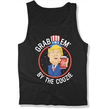 Load image into Gallery viewer, Grab Em' By The Coozie 4th of July Trump Humor- T Shirt  - FOJ-01 - FOJ-01---black-mens-tank