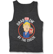 Load image into Gallery viewer, Grab Em' By The Coozie 4th of July Trump Humor- T Shirt  - FOJ-01 - FOJ-01---charcoal-mens-tank