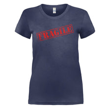Load image into Gallery viewer, Fragile Stamp - T Shirt - FRAGILE_STAMP_-_ladies_-_navy