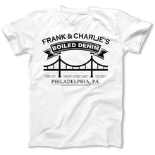 Load image into Gallery viewer, Frank &amp; Charlie's Boiled Denim - T Shirt - FRANK_CHARLIE_S_BOILED_DENIM_men_white