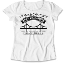 Load image into Gallery viewer, Frank &amp; Charlie's Boiled Denim - T Shirt - FRANK_CHARLIE_S_BOILED_DENIM_women_white