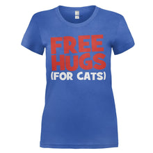 Load image into Gallery viewer, Free Hugs (For Cats) - T Shirt - FREE_HUGS_FOR_CATS_-_Ladies_-_royalblue
