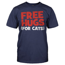 Load image into Gallery viewer, Free Hugs (For Cats) - T Shirt - FREE_HUGS_FOR_CATS_-_Men_-_navyblue