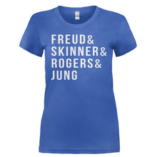 Load image into Gallery viewer, Freud &amp; Skinner &amp; Rogers &amp; Jung - T Shirt - FREUD___SKINNER___ROGERS___JUNG-_Ladies_-_Royal