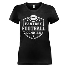 Load image into Gallery viewer, Fantasy Football Commish - T Shirt - Fantasy_Football_Commish_ladies_black