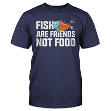Load image into Gallery viewer, Fish Are Friends Not Food - T Shirt - Fish_Are_Friends_Not_Food_navy