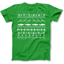 Load image into Gallery viewer, Fishing - Ugly Christmas Sweater - T Shirt - Fishing_-_Ugly_Christmas_Sweater_men_kelly