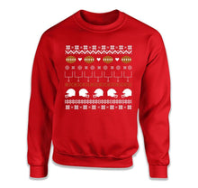 Load image into Gallery viewer, Football - Ugly Christmas Sweater - T Shirt - Football_-_Ugly_Christmas_Sweater_crewneck_red