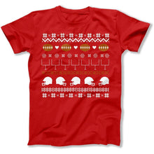 Load image into Gallery viewer, Football - Ugly Christmas Sweater - T Shirt - Football_-_Ugly_Christmas_Sweater_men_red