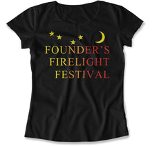 Load image into Gallery viewer, Founder's Firelight Festival - T Shirt - Founder_s_Firelight_Festival_women_black
