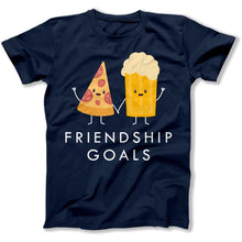 Load image into Gallery viewer, Friendship Goals - Pizza and Beer - T Shirt - Friendship_Goals_-_Pizza_and_Beer_men_navy