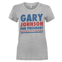 Load image into Gallery viewer, Gary Johnson For President - T Shirt - GARY_JOHNSON_FOR_PRESIDENT_-_ladies_-_heathergrey