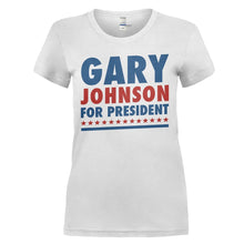 Load image into Gallery viewer, Gary Johnson For President - T Shirt - GARY_JOHNSON_FOR_PRESIDENT_-_ladies_-_white