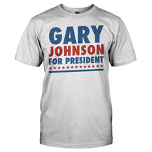Load image into Gallery viewer, Gary Johnson For President - T Shirt - GARY_JOHNSON_FOR_PRESIDENT_-_men_-_white