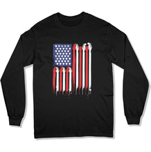 Load image into Gallery viewer, 4th of July Guitar Flag - T Shirt - GD-07 - GD-07---black-longsleeve