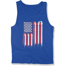 Load image into Gallery viewer, 4th of July Guitar Flag - T Shirt - GD-07 - GD-07---blue-tank