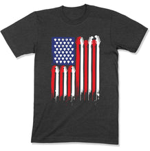 Load image into Gallery viewer, 4th of July Guitar Flag - T Shirt - GD-07 - GD-07---charcoal-heather-tee