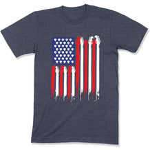 Load image into Gallery viewer, 4th of July Guitar Flag - T Shirt - GD-07 - GD-07---navy-heather-tee