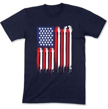 Load image into Gallery viewer, 4th of July Guitar Flag - T Shirt - GD-07 - GD-07---navy-tee