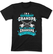 Load image into Gallery viewer, Guitarist Grandpa Regular Grandpa Just Way Cooler - T Shirt - GD-09 - GD-09---black-heather-tee