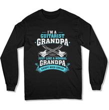 Load image into Gallery viewer, Guitarist Grandpa Regular Grandpa Just Way Cooler - T Shirt - GD-09 - GD-09---black-longsleeve