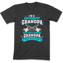 Load image into Gallery viewer, Guitarist Grandpa Regular Grandpa Just Way Cooler - T Shirt - GD-09 - GD-09---charcoal-heather-tee
