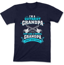 Load image into Gallery viewer, Guitarist Grandpa Regular Grandpa Just Way Cooler - T Shirt - GD-09 - GD-09---navy-tee