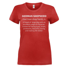 Load image into Gallery viewer, German Shepherd Definition - T Shirt - GERMAN_SHEPHERD_DEFINITION_-_Ladies_-_red