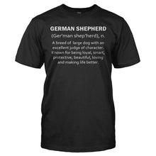 Load image into Gallery viewer, German Shepherd Definition - T Shirt - GERMAN_SHEPHERD_DEFINITION_-_Men_-_black
