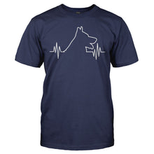Load image into Gallery viewer, German Shepherd Heartbeat - T Shirt - GERMAN_SHEPHERD_HEARTBEAT_-_Men_-_navyblue