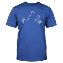 Load image into Gallery viewer, German Shepherd Heartbeat - T Shirt - GERMAN_SHEPHERD_HEARTBEAT_-_Men_-_royalblue