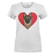 Load image into Gallery viewer, German Shepherd Love - T Shirt - GERMAN_SHEPHERD_LOVE_-_Ladies_-_white