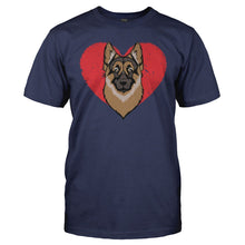 Load image into Gallery viewer, German Shepherd Love - T Shirt - GERMAN_SHEPHERD_LOVE_-_Men_-_navyblue