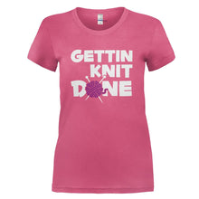 Load image into Gallery viewer, Getting Knit Done - T Shirt - GETTING_KNIT_DONE_-_Ladies_-_pink