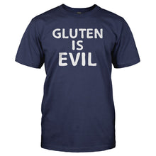 Load image into Gallery viewer, Gluten Is Evil - T Shirt - GLUTEN_IS_EVIL_-_Men_-_navyblue
