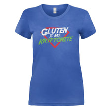 Load image into Gallery viewer, Gluten is My Kryptonite - T Shirt - GLUTEN_IS_MY_KRYPTONITE_-_Ladies_-_royalblue