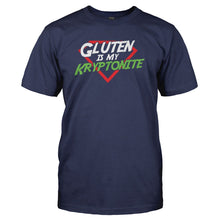 Load image into Gallery viewer, Gluten is My Kryptonite - T Shirt - GLUTEN_IS_MY_KRYPTONITE_-_Men_-_navyblue