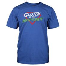 Load image into Gallery viewer, Gluten is My Kryptonite - T Shirt - GLUTEN_IS_MY_KRYPTONITE_-_Men_-_royalblue