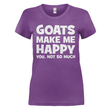 Load image into Gallery viewer, Goats Make Me Happy - T Shirt - GOATS_MAKE_ME_HAPPY_-_Ladies_-_purple