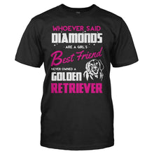 Load image into Gallery viewer, Golden Retrievers Are A Girl's Best Friend - T Shirt - GOLDEN_RETRIEVERS_ARE_A_GIRL_S_BEST_FRIEND_-_Men_-_black