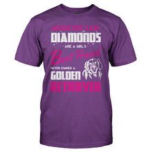 Load image into Gallery viewer, Golden Retrievers Are A Girl's Best Friend - T Shirt - GOLDEN_RETRIEVERS_ARE_A_GIRL_S_BEST_FRIEND_-_Men_-_purple