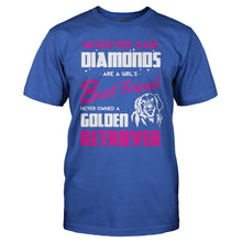 Load image into Gallery viewer, Golden Retrievers Are A Girl's Best Friend - T Shirt - GOLDEN_RETRIEVERS_ARE_A_GIRL_S_BEST_FRIEND_-_Men_-_royalblue
