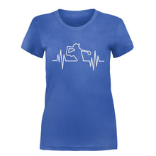 Load image into Gallery viewer, Golf Heartbeat - T Shirt - GOLF_HEARTBEAT-_Ladies_-_Royal