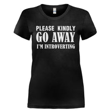 Load image into Gallery viewer, Go Away - I'm Introverting - T Shirt - GO_AWAY_-_I_M_INTROVERTING-_Ladies_-_Black