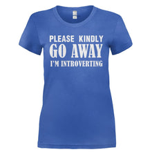 Load image into Gallery viewer, Go Away - I'm Introverting - T Shirt - GO_AWAY_-_I_M_INTROVERTING-_Ladies_-_Royal