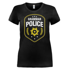 Load image into Gallery viewer, Grammar Police - T Shirt - GRAMMAR_POLICE-_Ladies_-_Black