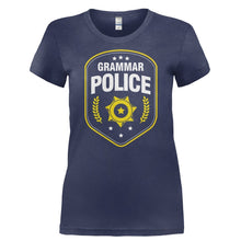 Load image into Gallery viewer, Grammar Police - T Shirt - GRAMMAR_POLICE-_Ladies_-_Navy